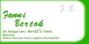 fanni bertok business card